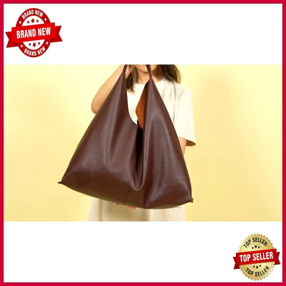 Large Vegan Leather Tote Bag, Oversized Hobo Work Bag, Magnetic Closure